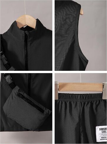 Boys Clothes Kids Boy's Summer Outfits Short Sleeve T shirt Top Pants Vest Crossbody Bag 4 Piece Casual Outfit in Saudi Arabia