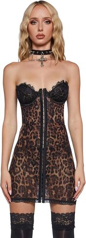Dolls Kill Captivating Gazes Slip Dress by Current Mood – Mesh with Lace Trim & Underwire Bust in Saudi Arabia