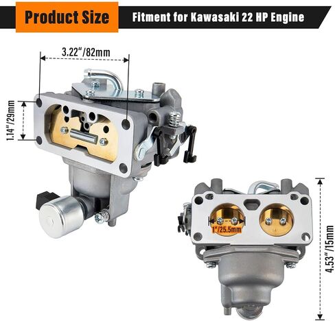 FH661V Carburetor Compatible with Kawasaki FH641V FH661V FH680V FH721V FX850V, 22 HP Engine, with 49065-0724 Oil Filter/Fuel pump,Replaces Parts 15004-1010 15004-0763 15004-7024 in Kuwait