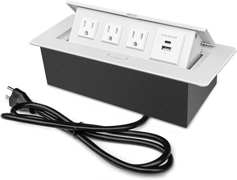 مخرج طاقة طاولة المؤتمرات PD20W Type-C صندوق اتصال محور الطاولة المنبثق سريع الشحن مع منافذ 3AC ومنفذ USB لكونترتوب المطبخ في غرفة الاجتماعات in Kuwait