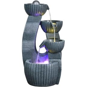 Lucky Living Room Water Curtain Wall Floor Flowing Water Fountain Entrance Decoration Home Decoration Decoration Opening Gift (Color : A Size : 32 * 30 * 60cm) in Saudi Arabia