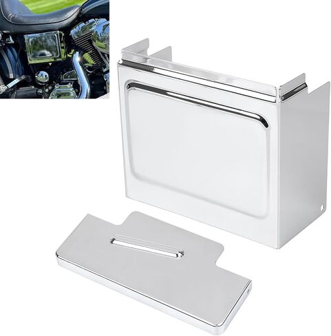 Chrome Battery Top + Side Cover For Harley Dyna Wide Glide FXDWG 1997-2005 Super Glide Sport FXDX 1999-2004 Low Rider FXDL 1997-2005 in Saudi Arabia