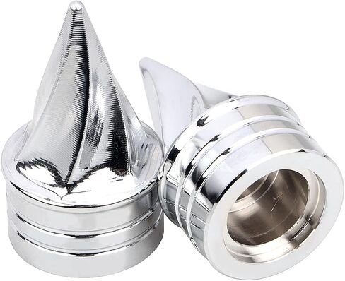 Chrome Front Twisted Axle Nut Covers Spike Axle Caps for Harley Dyna FXD Touring Street Glide Road King Road Glide Electra Glide Ultra Classic 2000-2007 in Saudi Arabia