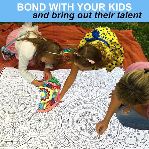ملصق تلوين عيد الميلاد للبالغين والأطفال - ملصقات تلوين كبيرة لجدار الفصل الدراسي - أنشطة فنية تلوين ماندالا العملاقة - حجم ملصق تلوين كبير جدًا للبالغين - ورقة تلوين كبيرة للشتاء in Kuwait
