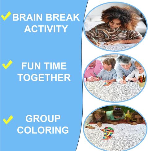 ملصق تلوين عيد الميلاد للبالغين والأطفال - ملصقات تلوين كبيرة لجدار الفصل الدراسي - أنشطة فنية تلوين ماندالا العملاقة - حجم ملصق تلوين كبير جدًا للبالغين - ورقة تلوين كبيرة للشتاء in Kuwait