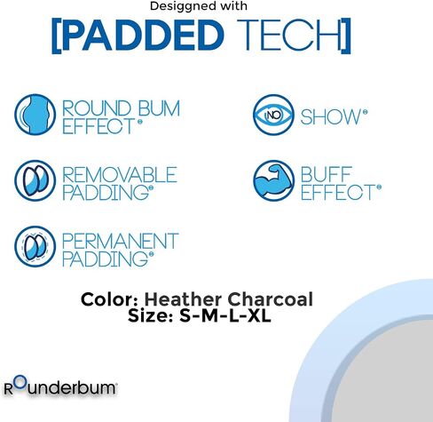 Rounderbum Men's Padded Underwear Trunks with Removable Butt Enhancing Pads - 3 Colors - More Volume Instantly, Short Inseam in Kuwait