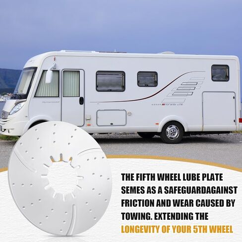 4 Pack 5th Wheel Hitch Lube Plate 12 Inch RV Camper Trailer Fifth Wheel Disc Lube Plate Accessories for Trailer Safety Kit Eliminates Grease, 3/16 Inch Thick, Black in Saudi Arabia