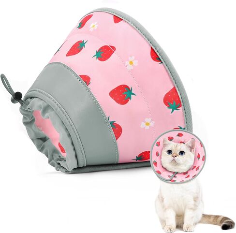 Cat Cone, Adjustable Cat Cone Collar Soft to Stop Licking, Foldable Cute Cat Cone Alternative, Water Resistant Neck Cone for Cats, Lightweight Cat Recovery E Collar for Cat Kitten（Blue, S-2 in Kuwait