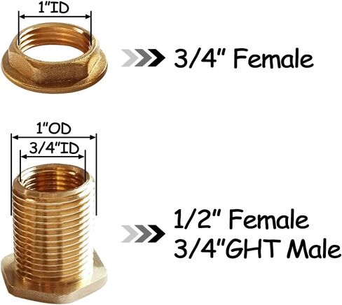 2 قطعة تركيب الحاجز النحاسي الصلب 3/8 "أنثى x 1/2" ذكر موصل خزان المياه الحاجز المزدوج الخيوط in Kuwait
