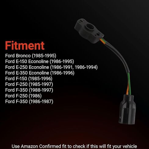 مستشعر وضع TPS Throttle Position E5TZ9B989B متوافق مع فورد برونكو 1985-1995 E-150 E-250 E-350 1986-1996 F-150 F-250 F-350 1985-1997 استبدال E4AF9B989AA 12339049 12339051 in Saudi Arabia
