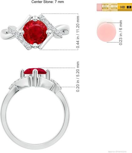 Angara Natural Ruby Solitaire Ring for Women in Sterling Silver / 14K Solid Gold | July Birthstone, Birthday, Engagement, Anniversary, Wedding Jewelry Gift for Women in Saudi Arabia