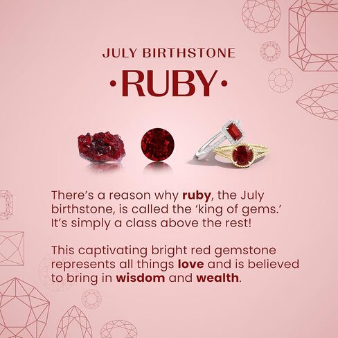 Angara Natural Ruby Solitaire Ring for Women in Sterling Silver / 14K Solid Gold | July Birthstone, Birthday, Engagement, Anniversary, Wedding Jewelry Gift for Women in Saudi Arabia