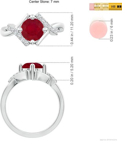 Angara Natural Ruby Solitaire Ring for Women in Sterling Silver / 14K Solid Gold | July Birthstone, Birthday, Engagement, Anniversary, Wedding Jewelry Gift for Women in Saudi Arabia