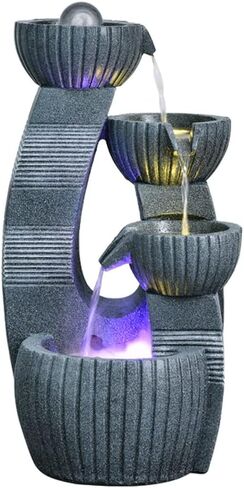 Lucky Living Room Water Curtain Wall Floor Flowing Water Fountain Entrance Decoration Home Decoration Decoration Opening Gift (Color : A Size : 32 * 30 * 60cm) in Saudi Arabia