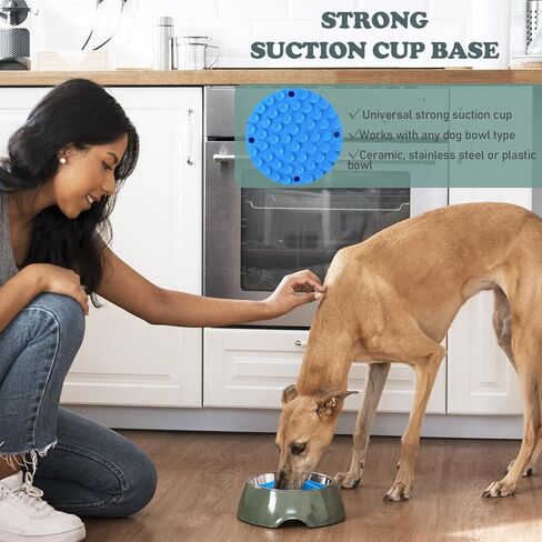 إدراج أوعية تغذية بطيئة للكلاب، إدراج تغذية بطيئة للكلاب من السيليكون مع أكواب شفط قوية مثالية لأوعية الكلاب المصنوعة من الزجاج والسيراميك المصنوعة من الفولاذ المقاوم للصدأ (أسود، حجم صغير) in Kuwait