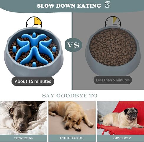 إدراج أوعية تغذية بطيئة للكلاب، إدراج تغذية بطيئة للكلاب من السيليكون مع أكواب شفط قوية مثالية لأوعية الكلاب المصنوعة من الزجاج والسيراميك المصنوعة من الفولاذ المقاوم للصدأ (أسود، حجم صغير) in Kuwait