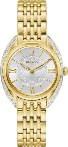 Bulova Ladies' Classic Diamond 2-Hand Quartz Stainless Steel Watch, 16 Diamonds, Sapphire Crystal in Saudi Arabia