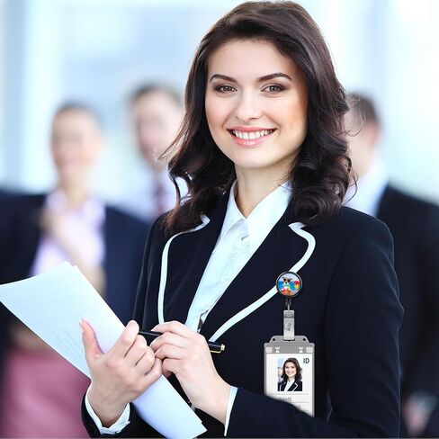 Tinlade Permanent Locking Hard Plastic Badge Holder Vertical Clear ID Badge Holder Heavy Duty Locking Badge Protector Case Badge Holder for Office School Card Travel 2.4 x 4.2 in(10 Pack) in Kuwait