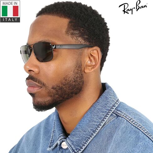 نظارات شمسية Ray-Ban RB3530 مربعة الشكل للرجال والنساء - نظارات شمسية كلاسيكية خالدة بأناقة عصرية - حماية ممتازة من الأشعة فوق البنفسجية وعدسات كلاسيكية - نظارات شمسية للرجال والنساء in Saudi Arabia