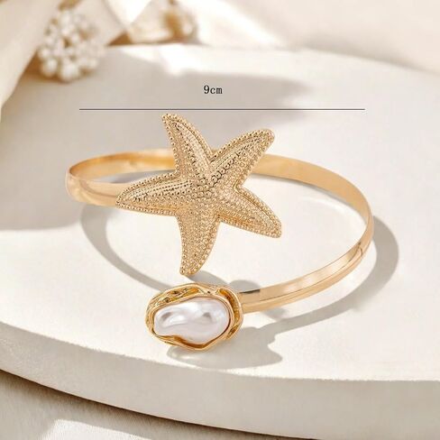 Gold Arm Cuff Bracelet for Women Gold Pearl Arms Cuff Upper Arm Cuffs Bangle Bracelet Minimalist Armband Arms Cuffs Jewelry for Women in Kuwait