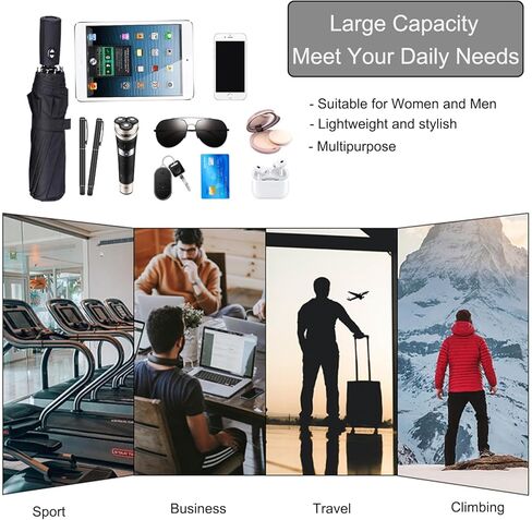 Men's Genuine Leather Sling Bag Chest Shoulder Backpack Multi Pocket Crossbody Bag for Casual Sport Hiking Travel in Kuwait