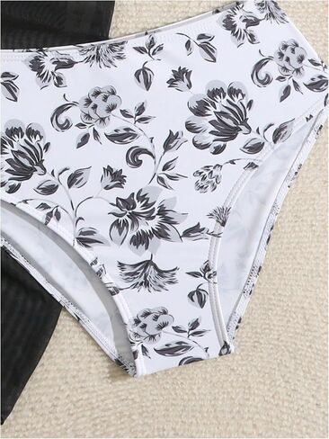 Milumia Girl's 3 Piece Bikni Set Ditsy Floral Halter Swimsuit with Cover Up Skirts in Saudi Arabia