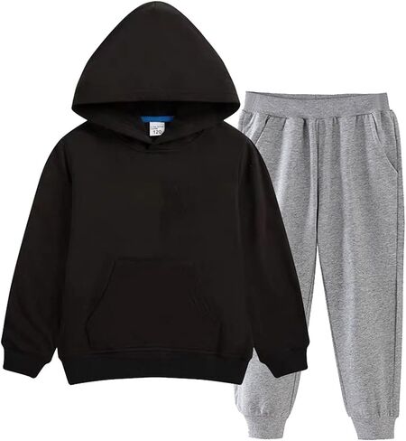 Kid Jogger Set Boys Girls Clothes Fleece Pullover Hoodie Full Zip Hooded Sweatshirt Sweatpants Sets Casual Sweatsuit in Saudi Arabia