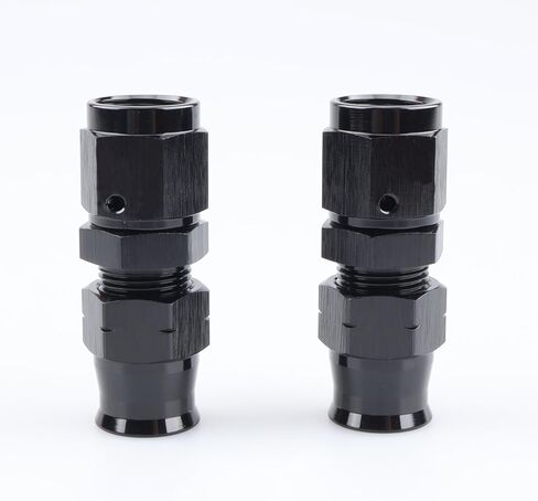 Aluminum Alloy -8 AN Female to 1/2" Hardline Tube Fuel Fitting Compression Adapter, Black Pack of 2 in Kuwait