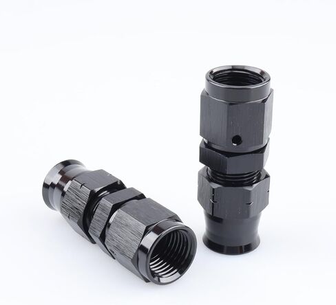 Aluminum Alloy -8 AN Female to 1/2" Hardline Tube Fuel Fitting Compression Adapter, Black Pack of 2 in Kuwait