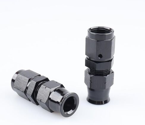 Aluminum Alloy -8 AN Female to 1/2" Hardline Tube Fuel Fitting Compression Adapter, Black Pack of 2 in Kuwait