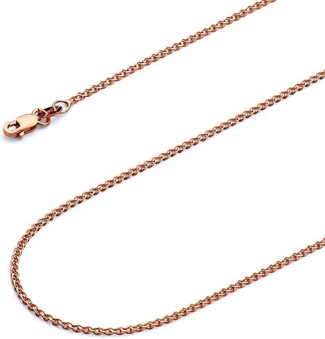 Wellingsale 14K سلاسل القمح الذهبي المربع الذهبي الصلب (حدد خيارات) in Kuwait