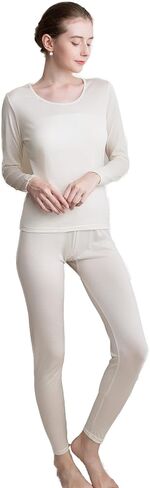 CLC Women's Wool Knitted Thermal Underwear Round neck Pajama Set in Saudi Arabia