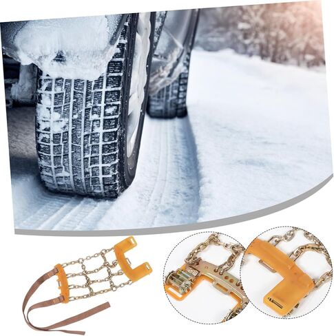 Amosfun Adjustable Snow Chains for Suv Pickup Trucks Tire Traction Chains Durable Manganese Skid Design for Snow and Mud Emergency All in Saudi Arabia