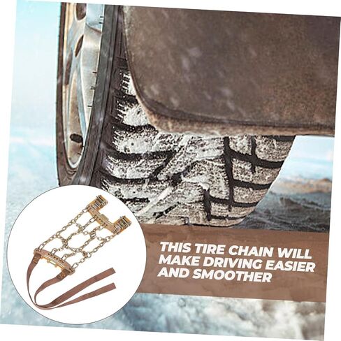 Amosfun Adjustable Snow Chains for Suv Pickup Trucks Tire Traction Chains Durable Manganese Skid Design for Snow and Mud Emergency All in Saudi Arabia