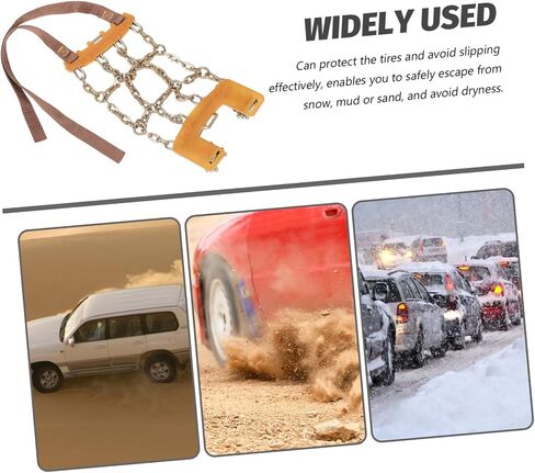 Amosfun Adjustable Snow Chains for Suv Pickup Trucks Tire Traction Chains Durable Manganese Skid Design for Snow and Mud Emergency All in Saudi Arabia