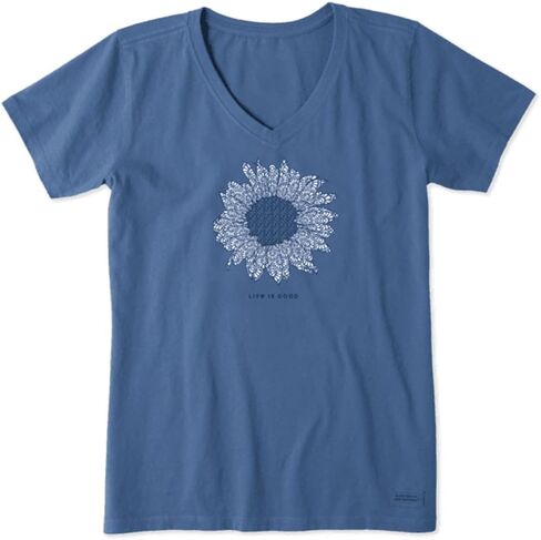 Life is Good Women's Crusher Tee, Short Sleeve Cotton Graphic T-Shirts, French Sunflower in Saudi Arabia