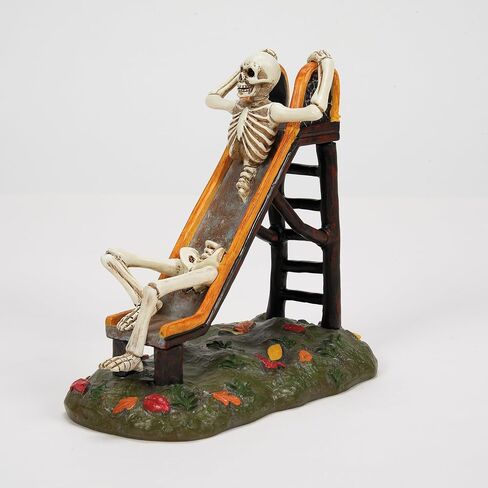 Department 56 Village Collection Accessories Halloween Slippery Little Devil Skeleton Slide Figurine, 4 Inch, Multicolor in Saudi Arabia