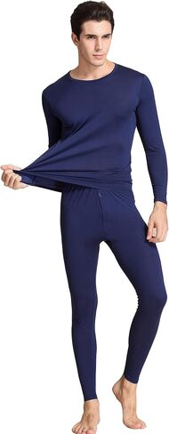 CLC Men's Wool Knitted Thermal Underwear Round Neck Pajama Set in Kuwait