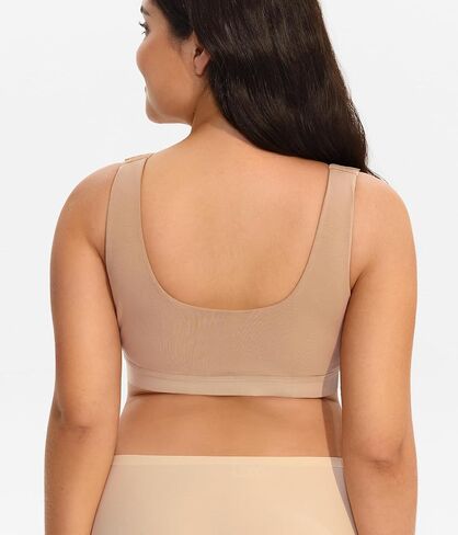 LANCS Wireless Front Closure Compression Bras for Women Post Surgery Mastectomy Everyday Bra with Adjustable Straps in Kuwait