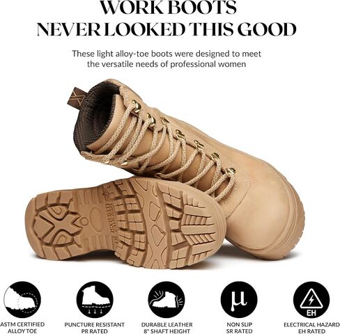 Xena Workwear Horizon، للنساء، مقدمة معدنية، PR، WP، مقاوم للانزلاق، 8 بوصة، حذاء عمل in Saudi Arabia