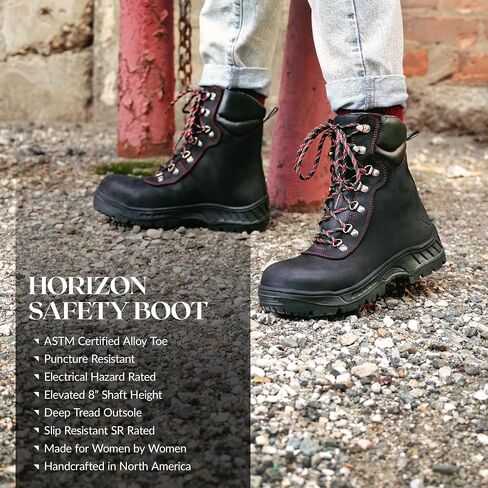 Xena Workwear Horizon Alloy Toe Women's Work Boots, Slip & Puncture Resistant, ASTM F2413-18 Certified, OSHA Compliant, Electrical Hazard EH, Nubuck Leather in Saudi Arabia