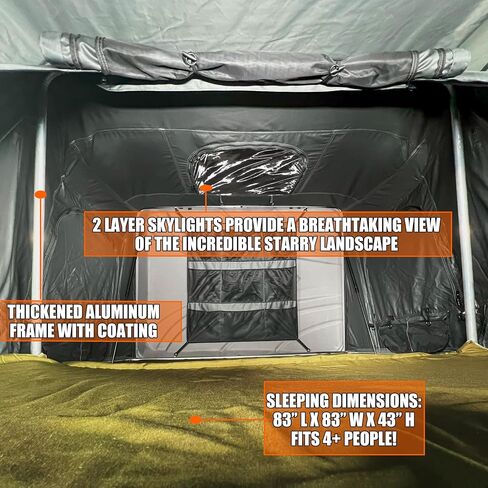 Rooftop Tent Hard Shell, BENEHIKE Alumabode V2 Aluminum Hard Shell Pop-up Rooftop Tent for Van Jeep SUV Truck Car Tents for Camping (2~3 Person) in Saudi Arabia