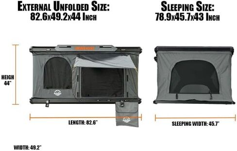 Rooftop Tent Hard Shell, BENEHIKE Alumabode V2 Aluminum Hard Shell Pop-up Rooftop Tent for Van Jeep SUV Truck Car Tents for Camping (2~3 Person) in Saudi Arabia