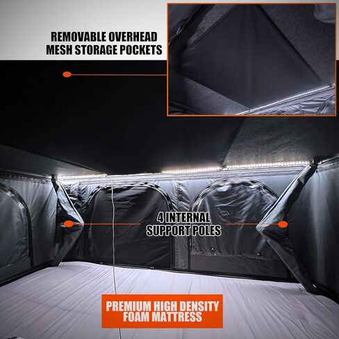 Rooftop Tent Hard Shell, BENEHIKE Alumabode V2 Aluminum Hard Shell Pop-up Rooftop Tent for Van Jeep SUV Truck Car Tents for Camping (2~3 Person) in Saudi Arabia