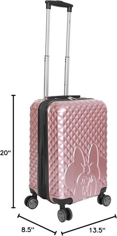 حقيبة ديزني ميني ماوس باللون الذهبي الوردي مقاس 20 بوصة مع عجلات ومقبض قابل للسحب in Kuwait