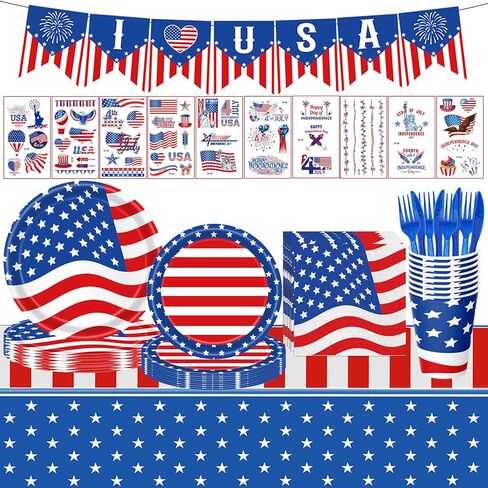 98PCS Happy Father's Day Party Supplies Fathers Day Tableware Set Best Dad Paper Plates Napkins Forks Knives Tablecloth Banner Fathers Day Party Decorations Disposable Dinnerware for 16 Guests in Saudi Arabia