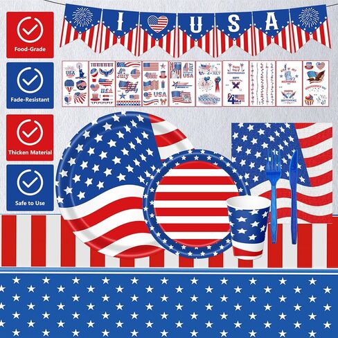 98PCS Happy Father's Day Party Supplies Fathers Day Tableware Set Best Dad Paper Plates Napkins Forks Knives Tablecloth Banner Fathers Day Party Decorations Disposable Dinnerware for 16 Guests in Saudi Arabia