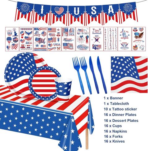 98PCS Happy Father's Day Party Supplies Fathers Day Tableware Set Best Dad Paper Plates Napkins Forks Knives Tablecloth Banner Fathers Day Party Decorations Disposable Dinnerware for 16 Guests in Saudi Arabia