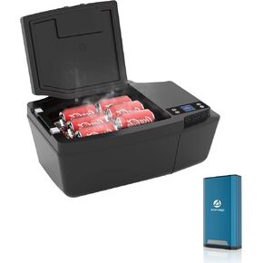 Acopower Tesfridge 35 Quarts Car Car Brugherator for Tesla Model Y ، 12V Portable Climal Compressor Cooler ، -4 ° F إلى 68 ° F ، for Outdoor ، Travel ، Camping ، Picnic in Kuwait