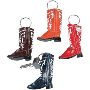 Fun Express Cowboy Boot Key Chains - Western Party Favors for Birthdays Celebrations and Special Occasions - Fun Souvenirs for Guests - Perfect for Western-Themed Events - 12 Pieces in Saudi Arabia